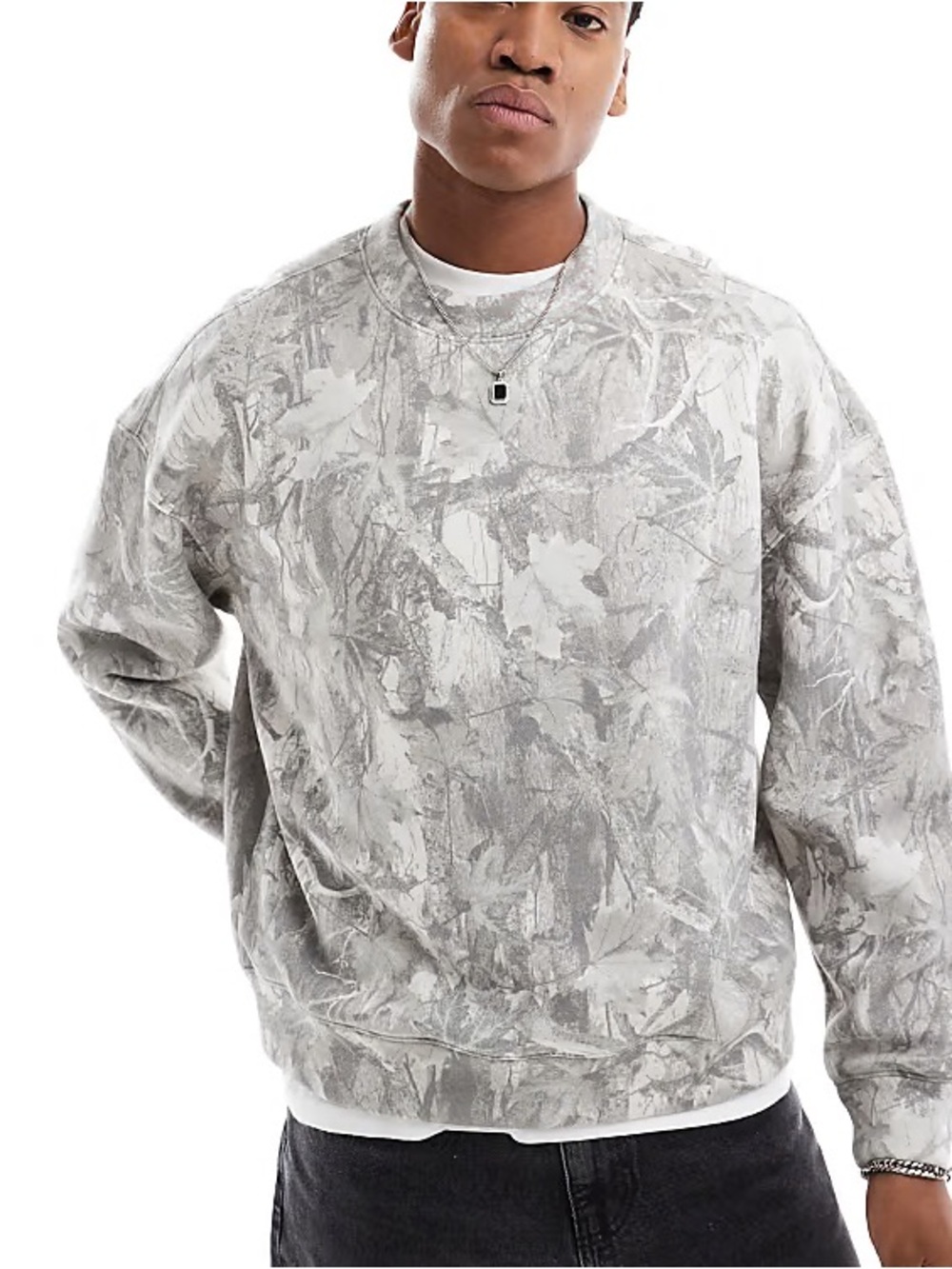 Hollister Mockneck Crewneck Camo Sweatshirt